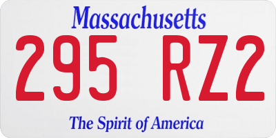MA license plate 295RZ2