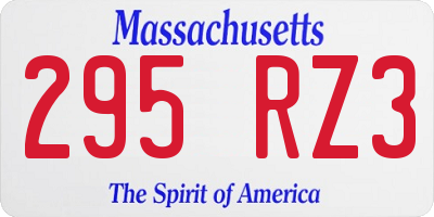 MA license plate 295RZ3