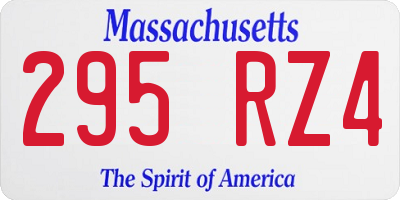 MA license plate 295RZ4