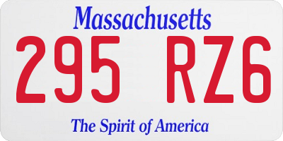 MA license plate 295RZ6