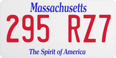 MA license plate 295RZ7