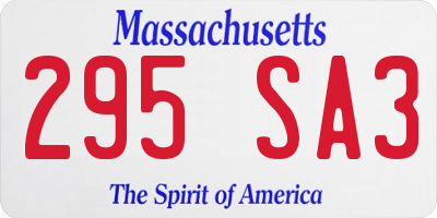 MA license plate 295SA3