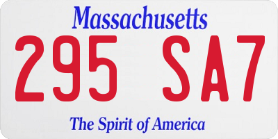 MA license plate 295SA7