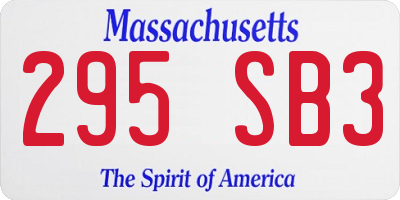 MA license plate 295SB3