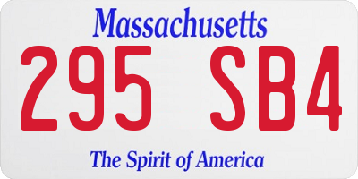 MA license plate 295SB4