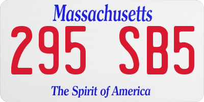 MA license plate 295SB5