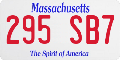 MA license plate 295SB7