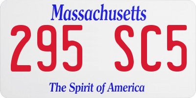 MA license plate 295SC5