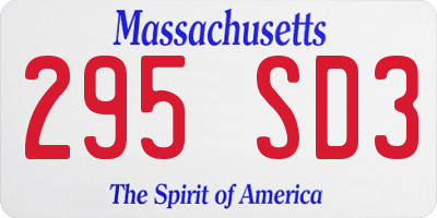MA license plate 295SD3