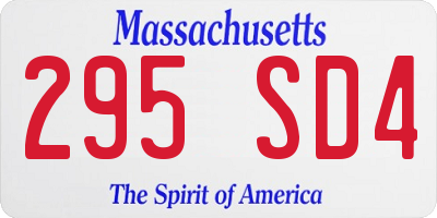 MA license plate 295SD4