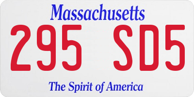 MA license plate 295SD5