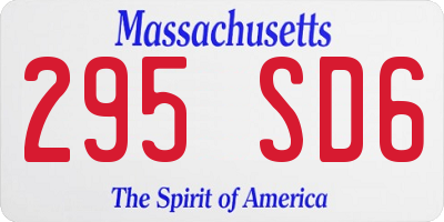 MA license plate 295SD6