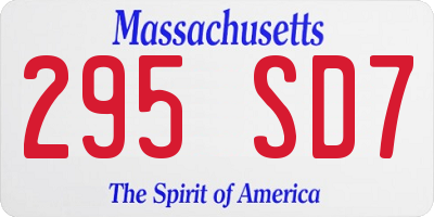 MA license plate 295SD7