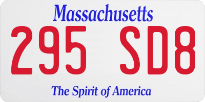 MA license plate 295SD8