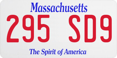 MA license plate 295SD9