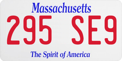 MA license plate 295SE9