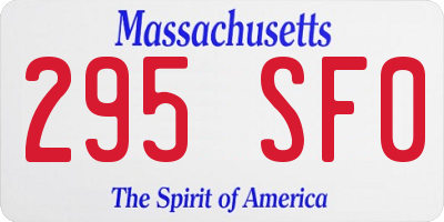 MA license plate 295SF0