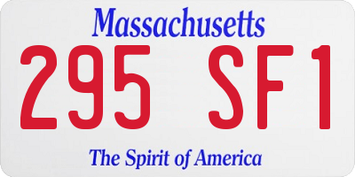 MA license plate 295SF1