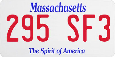 MA license plate 295SF3