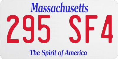 MA license plate 295SF4