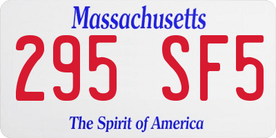 MA license plate 295SF5