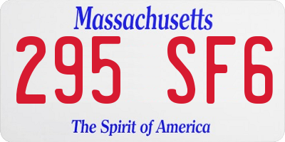 MA license plate 295SF6