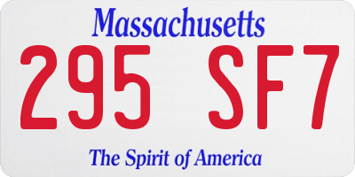 MA license plate 295SF7