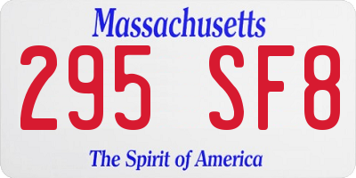 MA license plate 295SF8