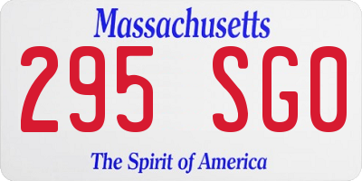 MA license plate 295SG0