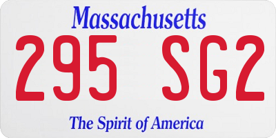 MA license plate 295SG2