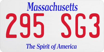 MA license plate 295SG3