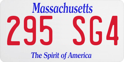 MA license plate 295SG4