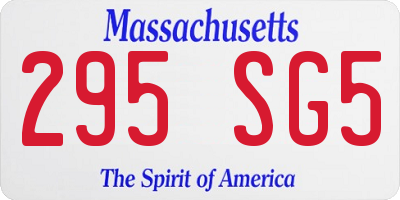 MA license plate 295SG5