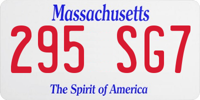 MA license plate 295SG7
