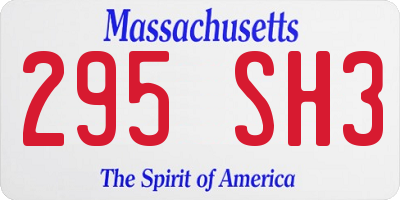 MA license plate 295SH3