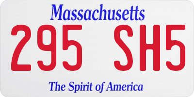 MA license plate 295SH5