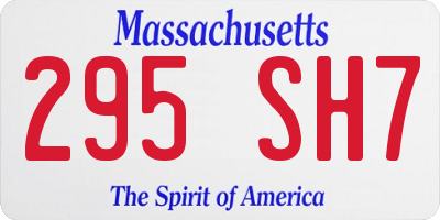 MA license plate 295SH7