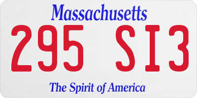 MA license plate 295SI3