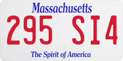 MA license plate 295SI4