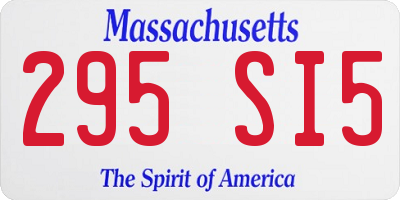MA license plate 295SI5