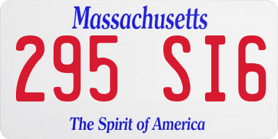 MA license plate 295SI6