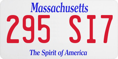 MA license plate 295SI7