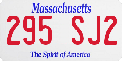 MA license plate 295SJ2