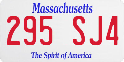 MA license plate 295SJ4