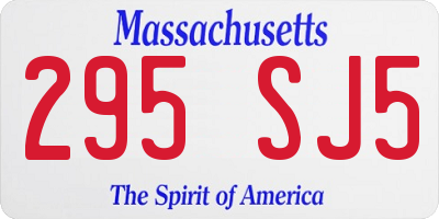 MA license plate 295SJ5