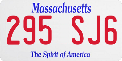 MA license plate 295SJ6