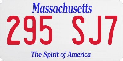 MA license plate 295SJ7
