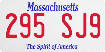MA license plate 295SJ9