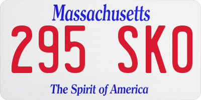 MA license plate 295SK0