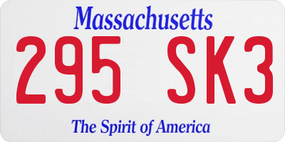 MA license plate 295SK3